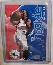 1996-97 Skybox Premium Allen Iverson Rookie Card RC #216 76ers HOF - MINT. rookie card picture