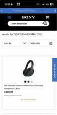 Sony WH-1000XM4 Wireless Noise Canceling Headphones Black Bluetooth