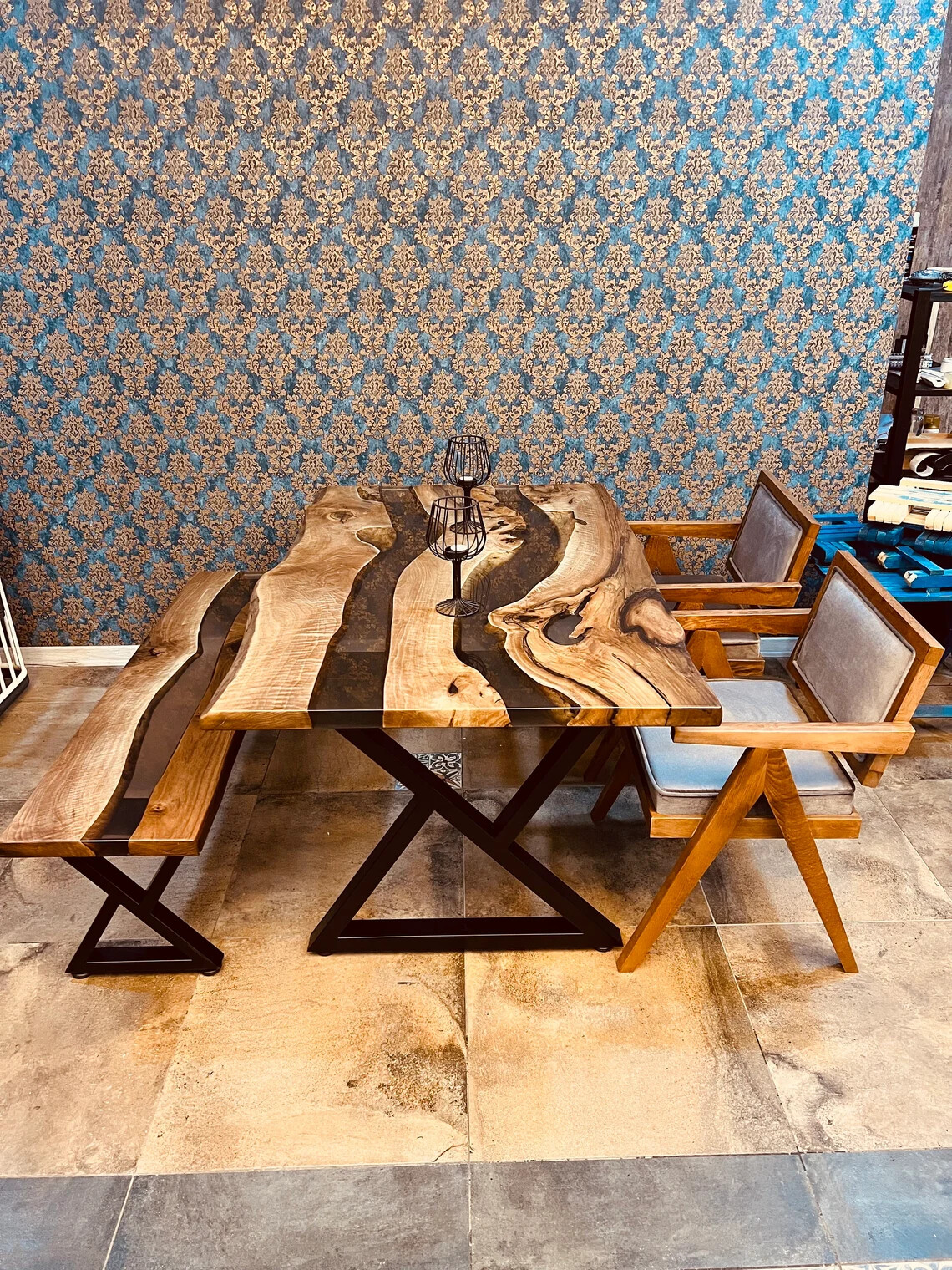 Epoxy dining table, Walnut epoxy table, High Quality Desk, Epoxy resin Table Top