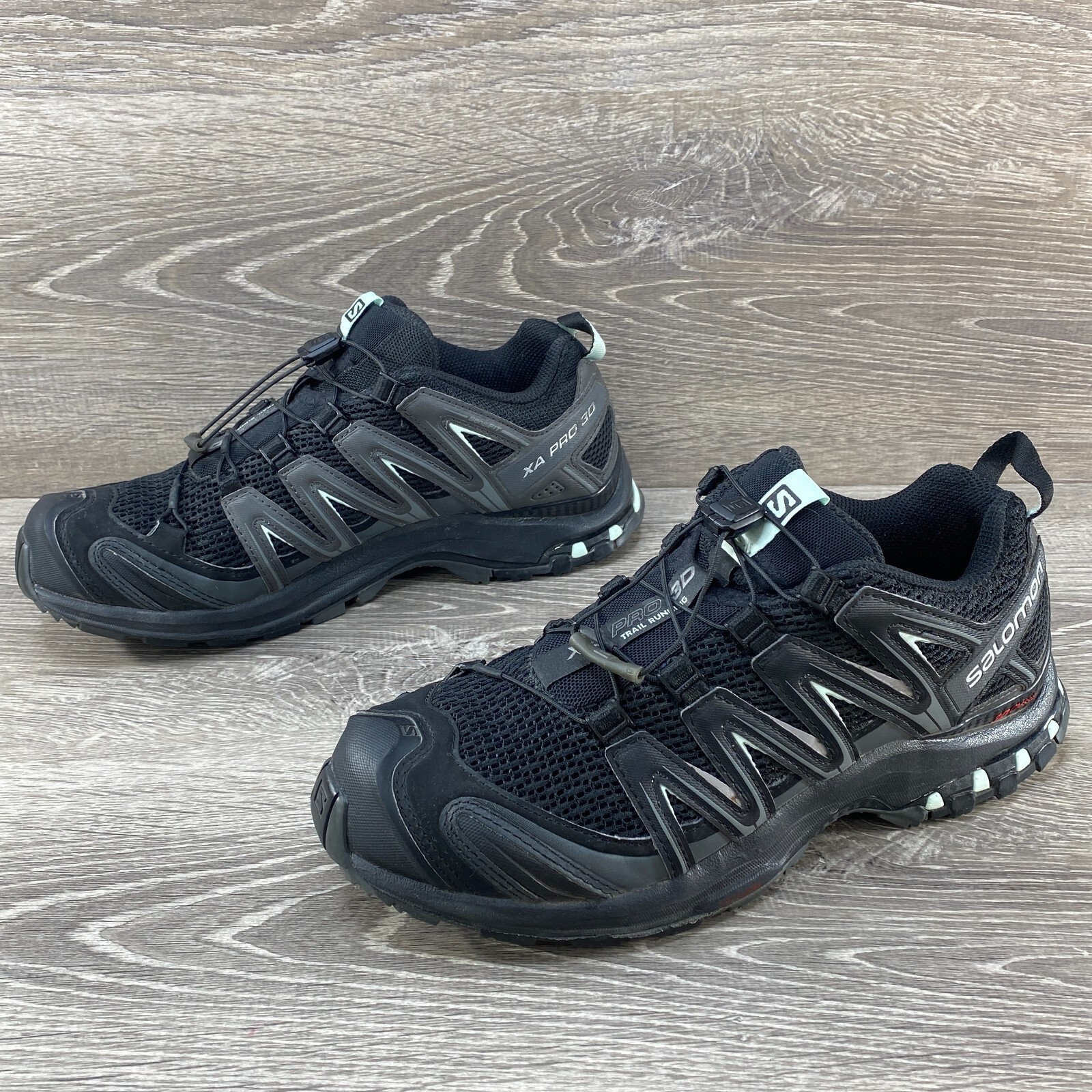 Scarpe da trail running Salomon XA Pro 3D nere cinch pizzo Contagrip donna taglia 9 5