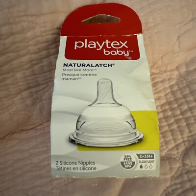 Playtex NaturaLatchNipple, Slow Flow, 2-Count