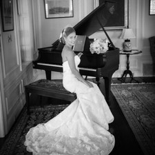 Preowned ivory lace wedding dress size 4 worn once professionally cleaned