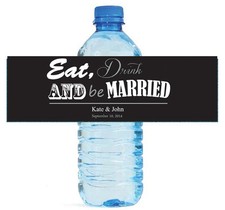 100 Contemporary Wedding Water Bottle Labels Personalized Bridal Shower Party