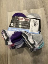 Girls Socks No Show 10 Pack Athletic Wear Works Shoe Size 6 - 10 S Comfort