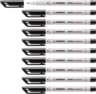 Folienstift STABILO OHPen universal wasserlöslich fein 10er Pack schwarz 852/46