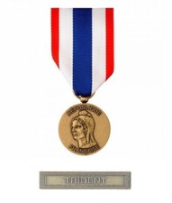 LOT MEDAILLE DE LA PROTECTION MILITAIRE DU TERRITOIRE AGRAFE TRIDENT NEUVE LS