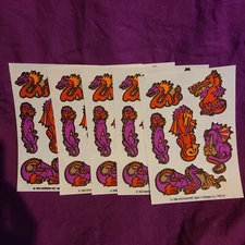 Vintage 1984 Mark 1 Dragons Scratch N Sniff Tattoo Sticker Sheets x5.