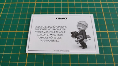 Glückskarte Reparaturen machen Spiel Monopoly schnelle Teile Hasbro C25