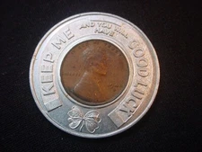 Clifford's Men's & Boys' Shop, Manchester, Ct. Encased 1948S Lincoln Cent Token