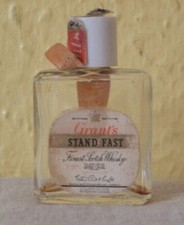 Vintage Miniature Grants Steadfast Finest Scotch Empty Whiskey Bottle 