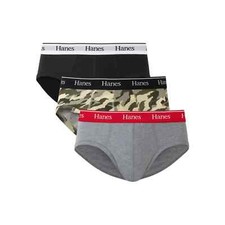 Hanes Originals Men's Moisture Wicking Stretch Cotton Brief, 3-Pack Size S 28-30