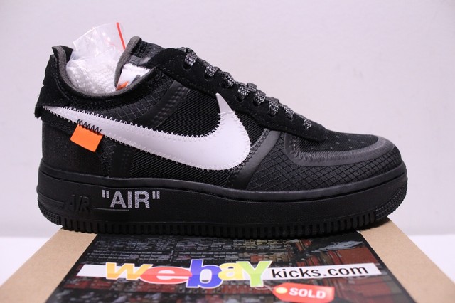 Nike Air Force 1 x Off White AF1 Black Gray Virgil Sneakers Men's 4-7 AO4606-001 | eBay