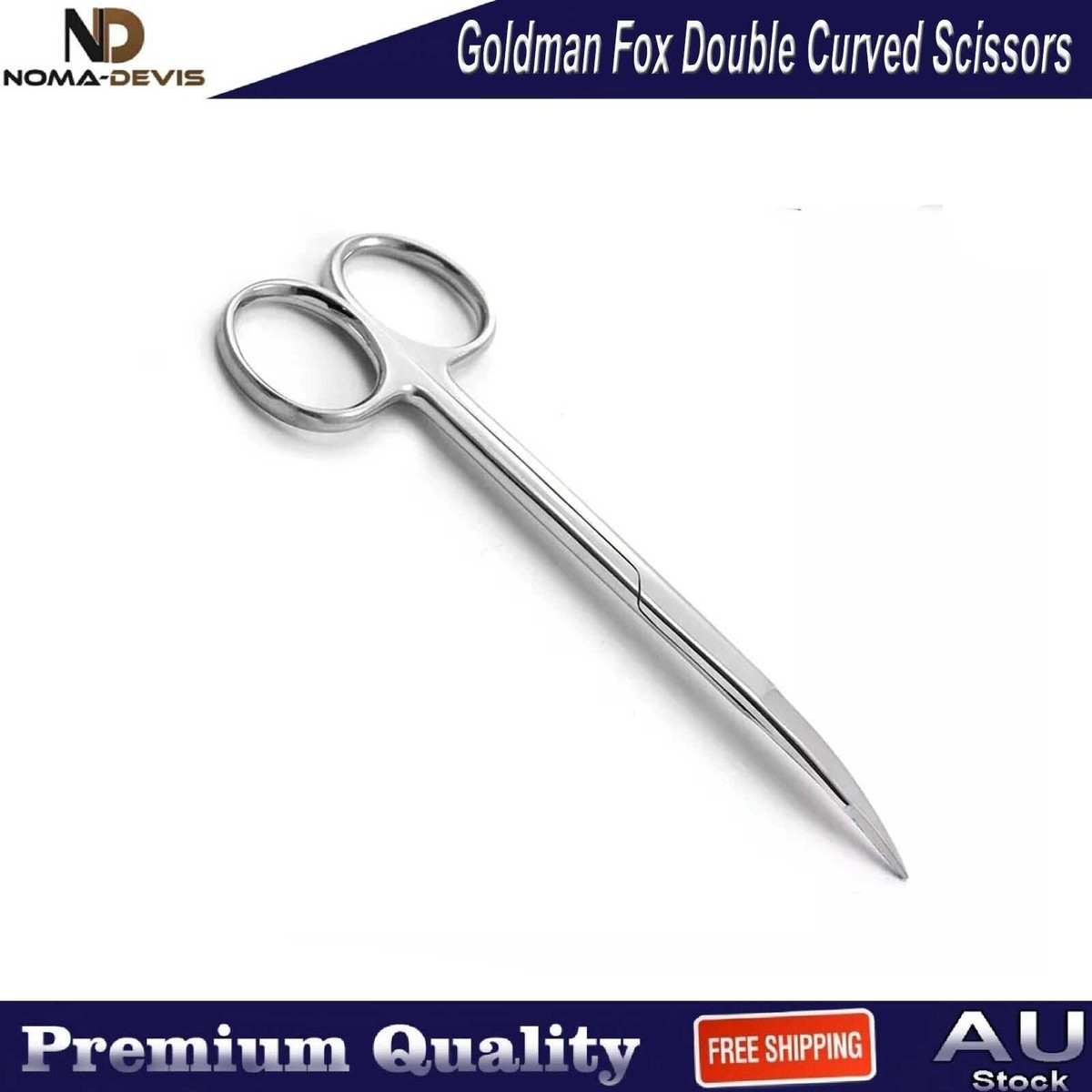 Brand New Medentra Goldman-Fox Scissors – Double Curved For Dental Surgery, Trimming, And Suture Cutting