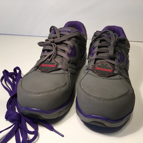 Skechers Women's Work Synergy Sandlot (761) Gray/Purple Size 9M - Picture 2 of 5