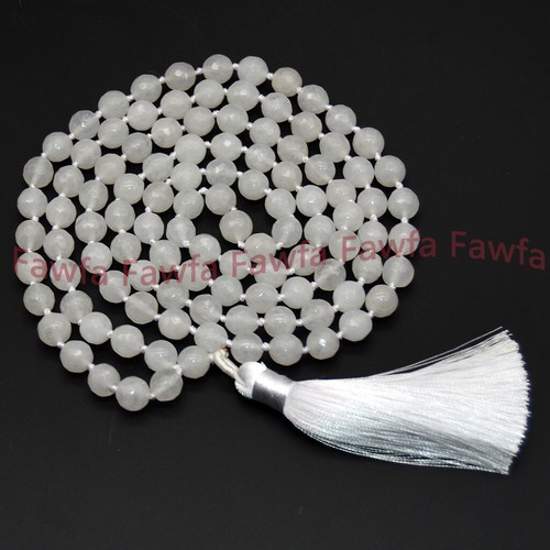 Faceted Gemstone 108 Prayer Beads Tibet Buddhist Mala Tassel Pendant Necklace - 第 14/35 張圖片