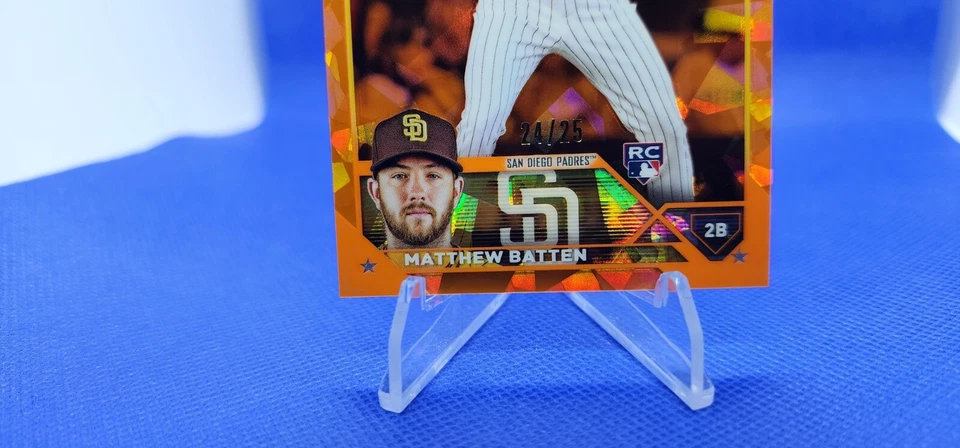 2023 Topps Chrome Update Series Sapphire Edition Orange Matthew Batten # 24/25 - Image 2 of 4