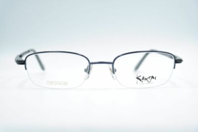 Kansai Yamamoto L2 Titanium Blau Schwarz halbrand Brille Brillengestell Neu