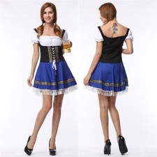 Ladies Oktoberfest Beer Wench Costume Bavarian Octoberfest Dirnl Fancy Dress