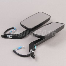 2x 8mm 10mm Motorcycle Square Rearview Mirrors LED Turn Signal Light for Triumph