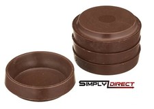 8x Merriway Caster Cup Large Rubber Brown Floor Protector Bendy 68MM M2309