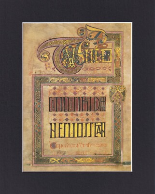 8X10'' Matted Print Art Picture Celtic Book of Kells: