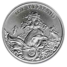2 oz Silver High Relief Round - The Mermaid 87.44 per troy oz