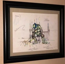Leonardo Sketch TMNT Teenage Mutant Ninja Turtles High Quality Reproduction Scan