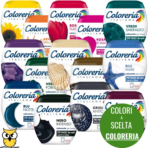 COLORERIA ITALIANA COLORANTE TESSUTI E VESTITI IN LAVATRICE 350GR TUTTI COLORI