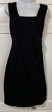 Express Womens Bodycon Dress Sz 8 Black Gathered Side Fitted Stretch Knit Jersey