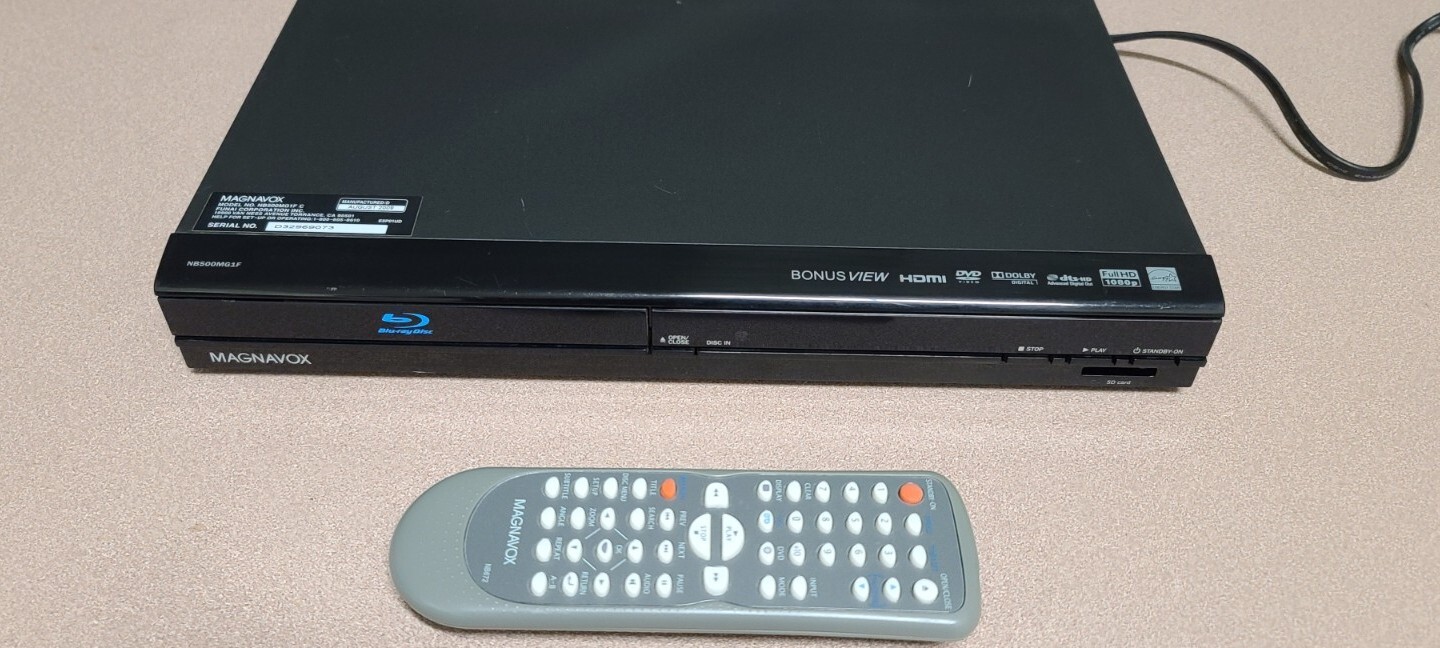 Magnavox NB500MG1F Black Portable 1080p (FHD) Max Resolution BluRay