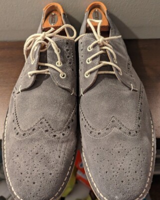 Ted Baker Jamfro Gray Suede Derby Oxford Wingtip Wing Tip  display picture 2