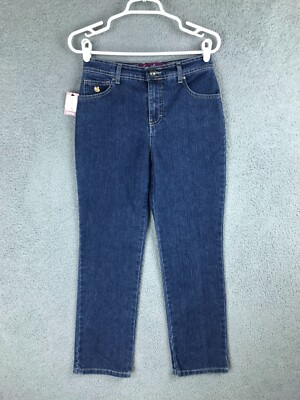 Gloria Vanderbilt Womens Mid Rise Straight Stretch Blue Jeans Size 6P 