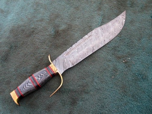 Machete Knife , Hand Made Damascus Blade Hunting Machete Knife , Bowie Knife - Picture 2 of 8