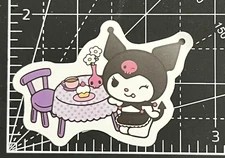 Kuromi  Pretends To Make Tea + Cupcakes Vinyl Decal Sticker Bomb Notebook KAWAII