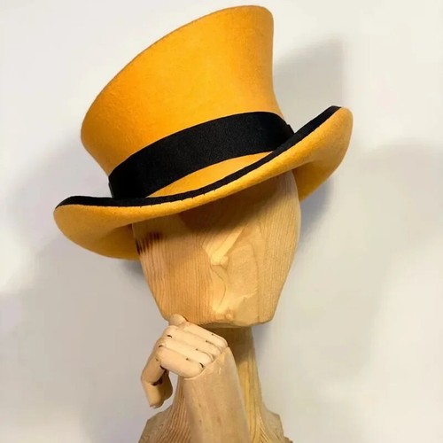 Cashmere Hat Asymmetric Top Hat Wool Hat Ribbon Men Fashiona Formal Punk Hat - Picture 27 of 38