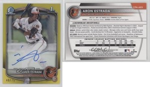 2025 Bowman Chrome Prospect Yellow Refractor /75 Aron Estrada #CPA-AES Auto