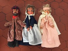 LOT DE 3 ANCIENNES MARIONNETTES TETE EN plastique 