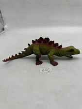 Rubber Dinosaur Toy Green & Red Stegosaurus Monster Figure Made in China
