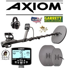 Garrett Axiom Metal Detector with 13"x11" Mono Coil, 11"x7" DD Coil, Wireless HP