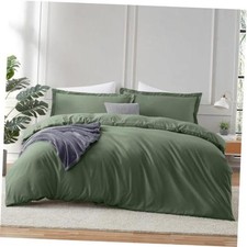 Olive Green Duvet Cover King King 104" x 90" 15 - Olive Green No Comforter 