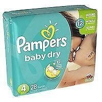 Pampers, Baby Dry Diapers, Size 4-28 ea (Pack of 2)