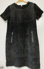 Neiman Marcus Exclusive Suede Leather Little Black Dress Women’s Size Medium