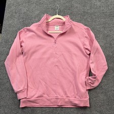 Pink Victoria  s Secret Size Small Pink Zipper Mock Neck Sweatshirt
