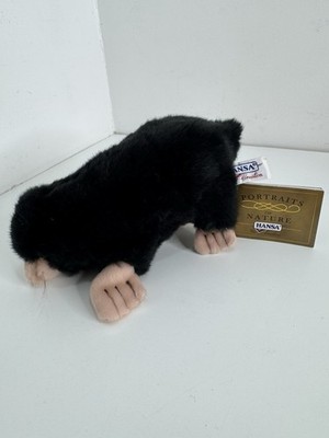 Hansa Mini Mole Black Plush Toy Portraits Of Nature Hand Crafted Scientist