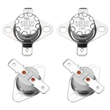 4Pcs KSD301 Thermostat 230°C/446°F N.C Snap Disc Temperature Switch Ceramic