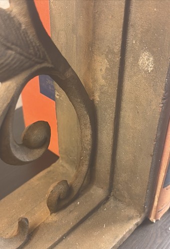 Heavy Vintage Cast Iron Bookends Pair 10” Tall Scroll Leaf Design 10lbs Each - Picture 15 of 23