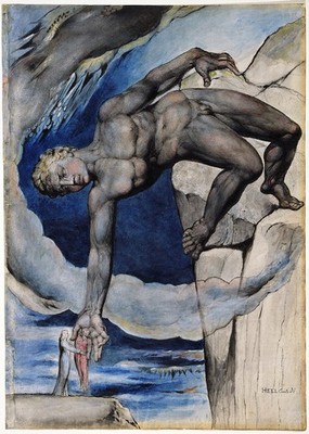 William Blake - Antaeus setzt Dante und Virgil im letzten Kreis Hölle Verbesserung