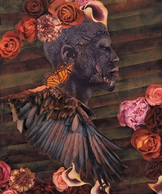 ''BREATHE'' ORIGINAL HAND-MADE MIXED-MEDIA COLLAGE ART 16x20 PRINT - Giclée