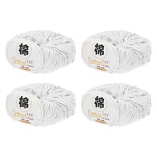 Cotton Yarn, Soft Knitting Yarn 4 Packages of 200g/7.05oz/ White/Black