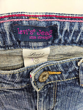 Levis Girls Slim Straight Jeans Size 10 Blue ...